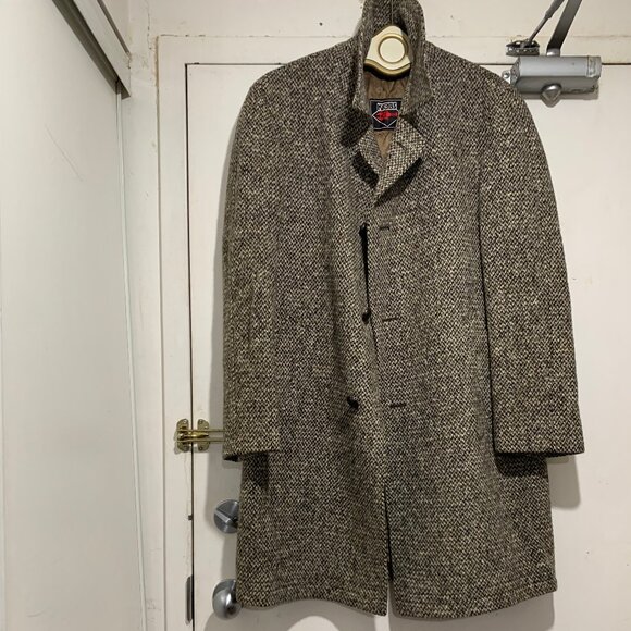 VINTAGE KREBS WOOL TWEED TRENCH COATS SIZE M - Picture 1 of 12